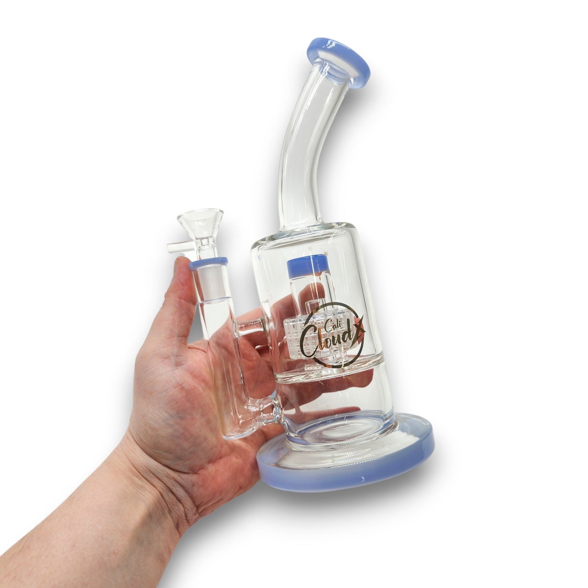 10" Cali CloudX Barrel Straight Tube Matrix Showerhead Perc Bong
