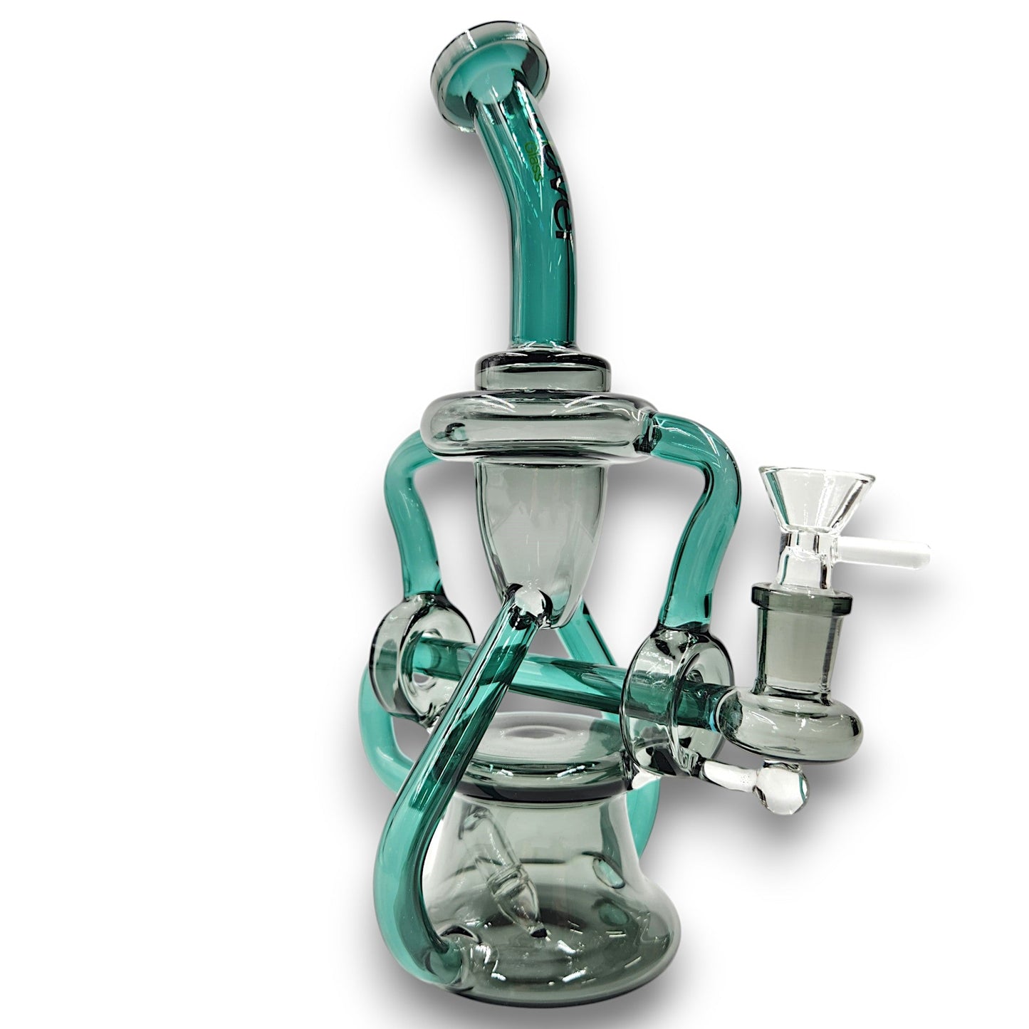 10" Clover Glass Recycler Inline Perc Bong