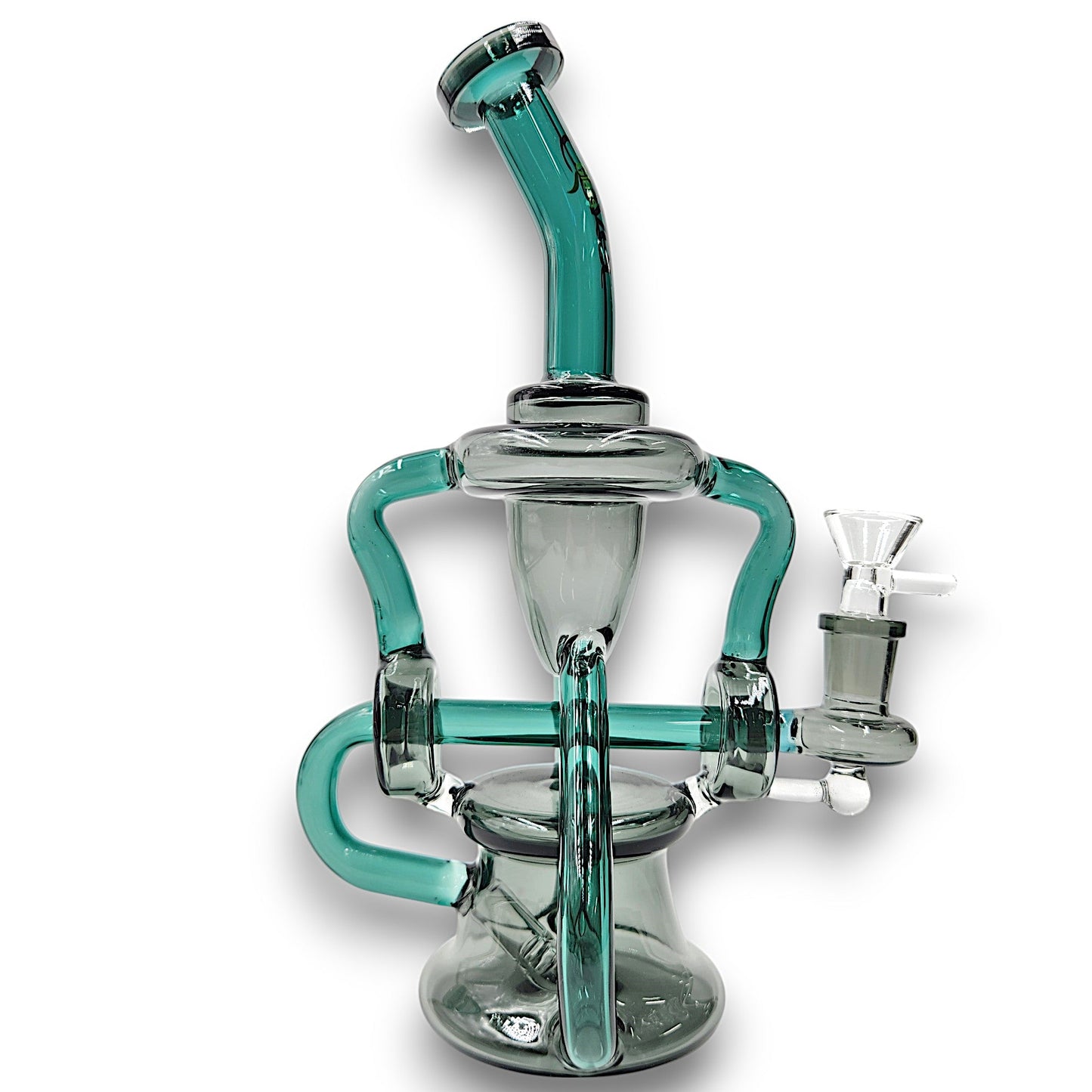 10" Clover Glass Recycler Inline Perc Bong