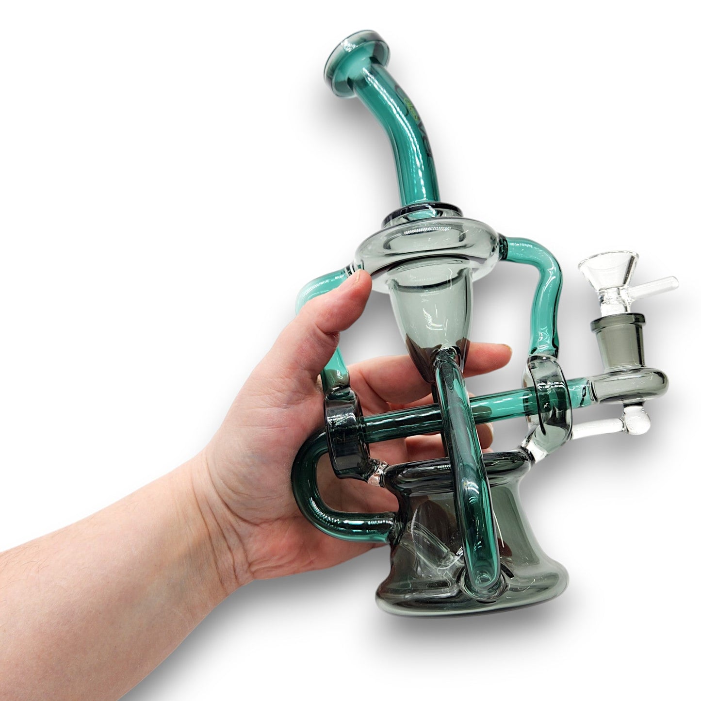 10" Clover Glass Recycler Inline Perc Bong
