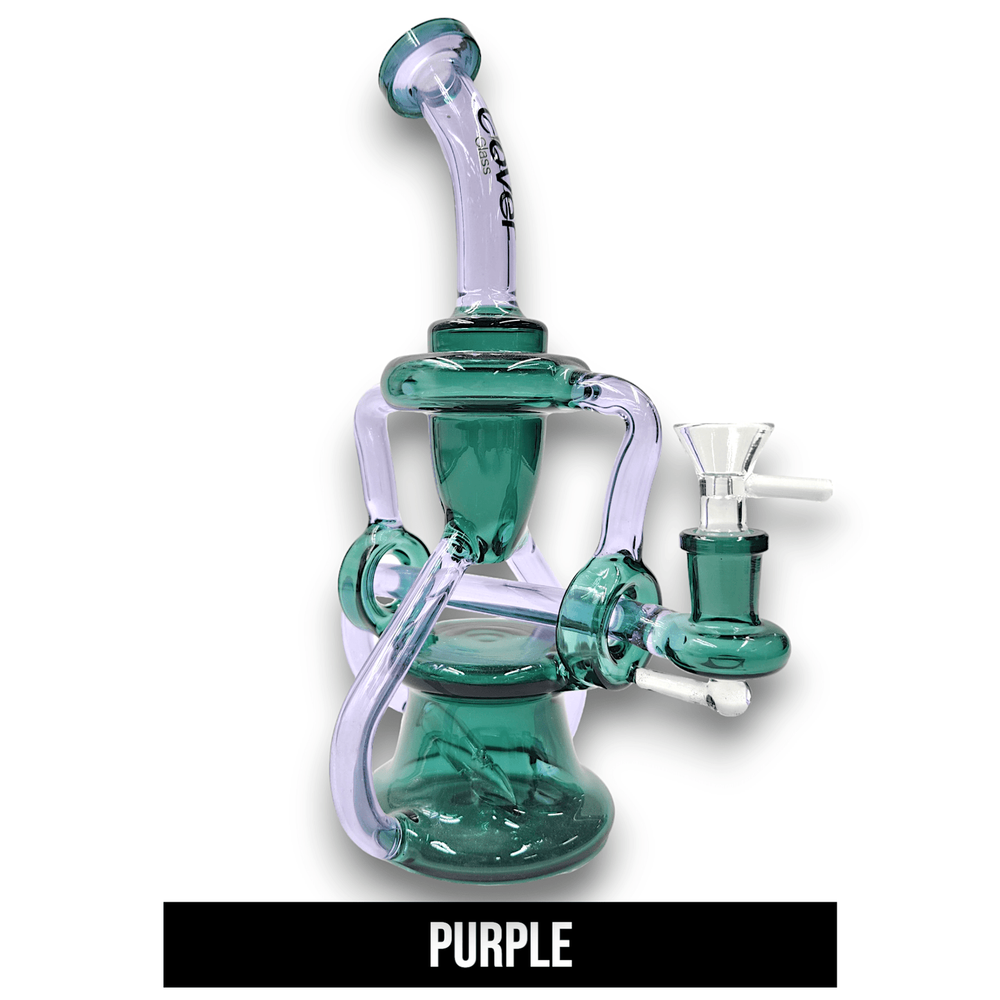 10" Clover Glass Recycler Inline Perc Bong