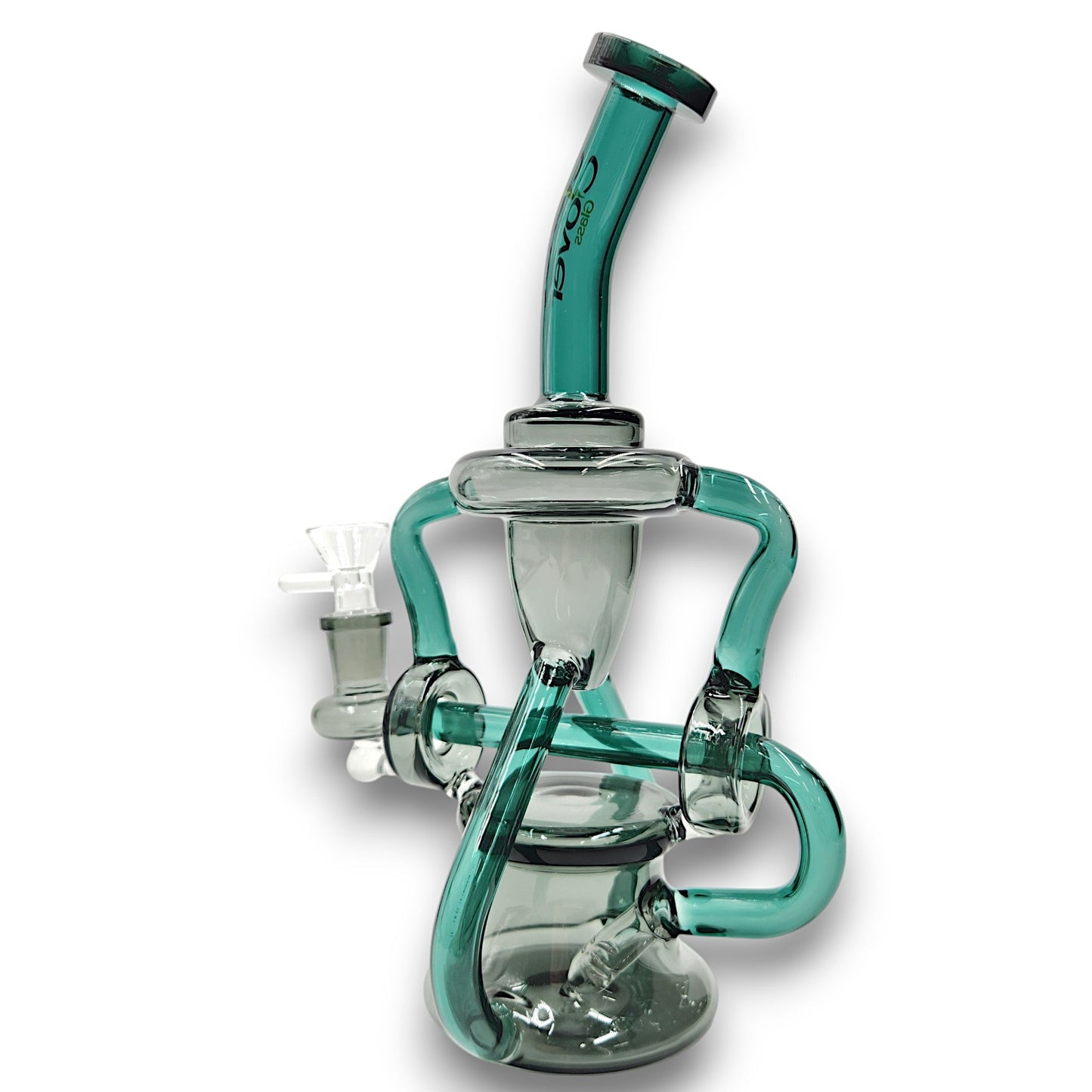 10" Clover Glass Recycler Inline Perc Bong