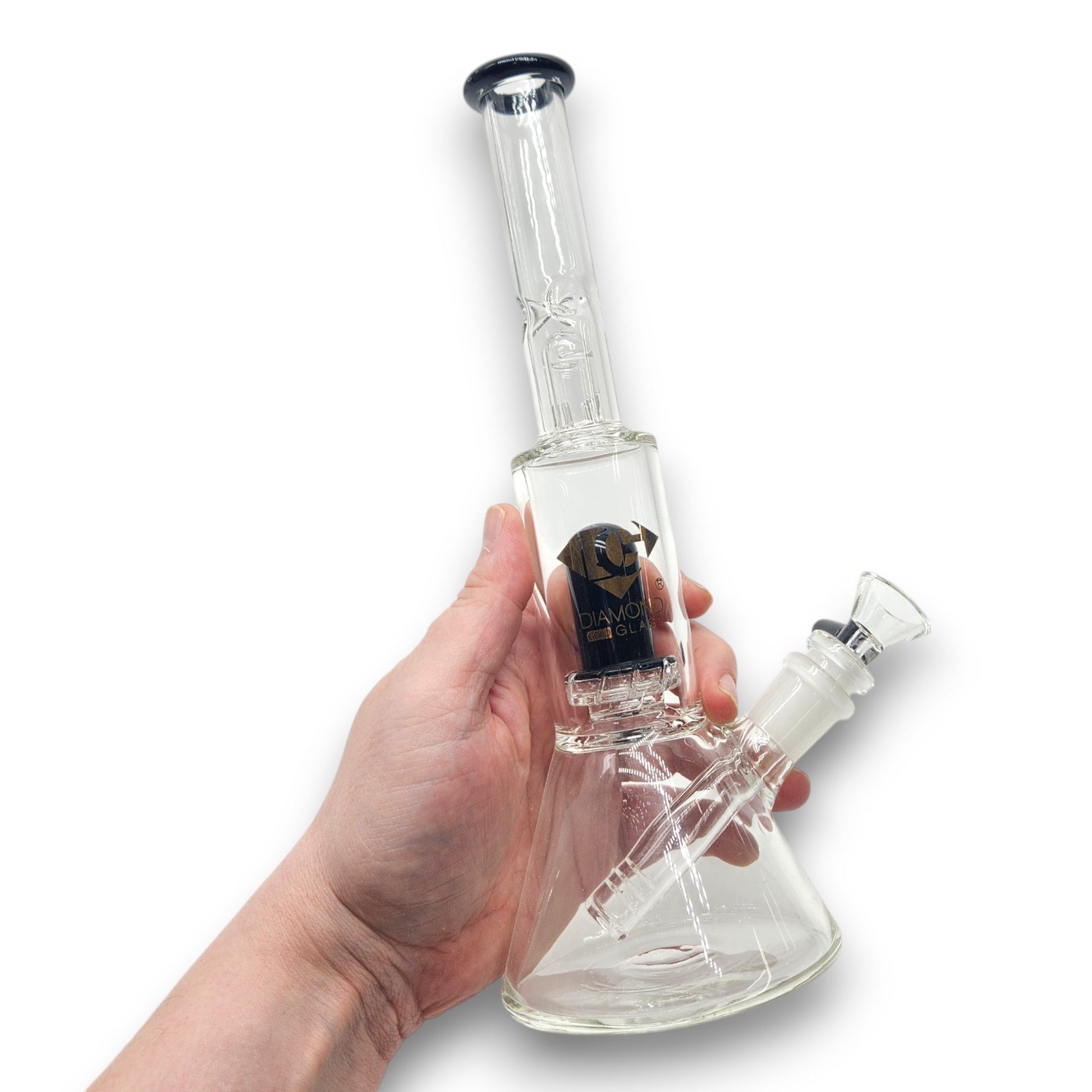 10" Diamond Glass Turbine Showerhead Perc Beaker Bong