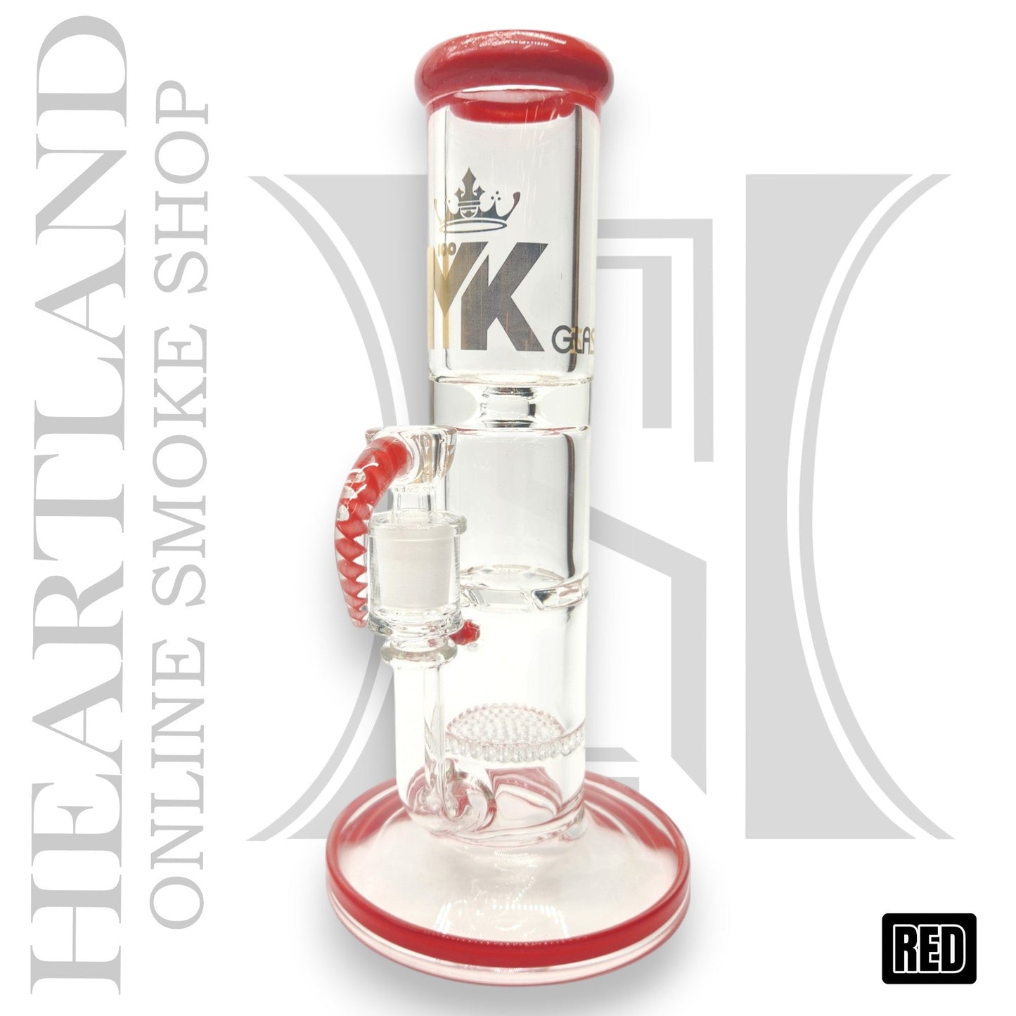 10" MK100 Heavy Duty Honeycomb and Tornado Perc Straight Tube Bong