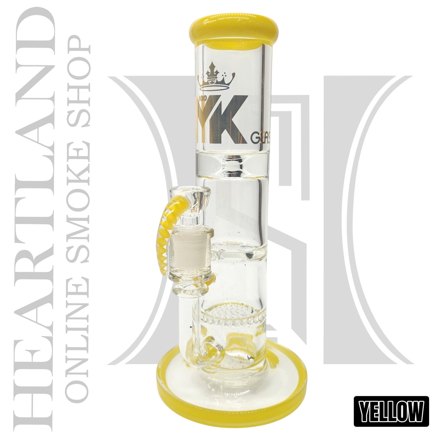 10" MK100 Heavy Duty Honeycomb and Tornado Perc Straight Tube Bong