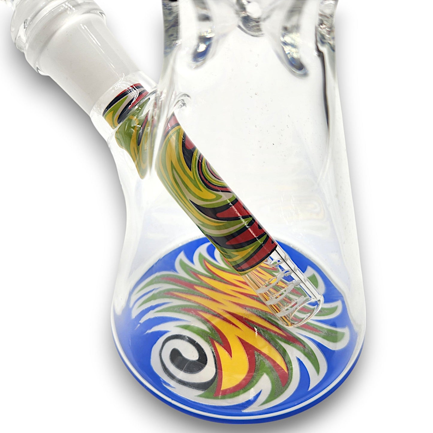 10" Orange Color Swirl Beaker Bong