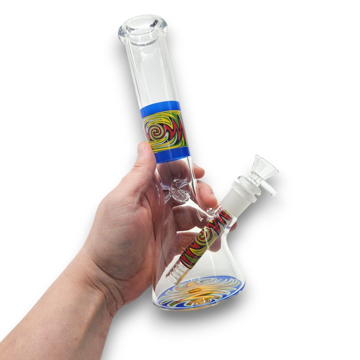 10" Orange Color Swirl Beaker Bong