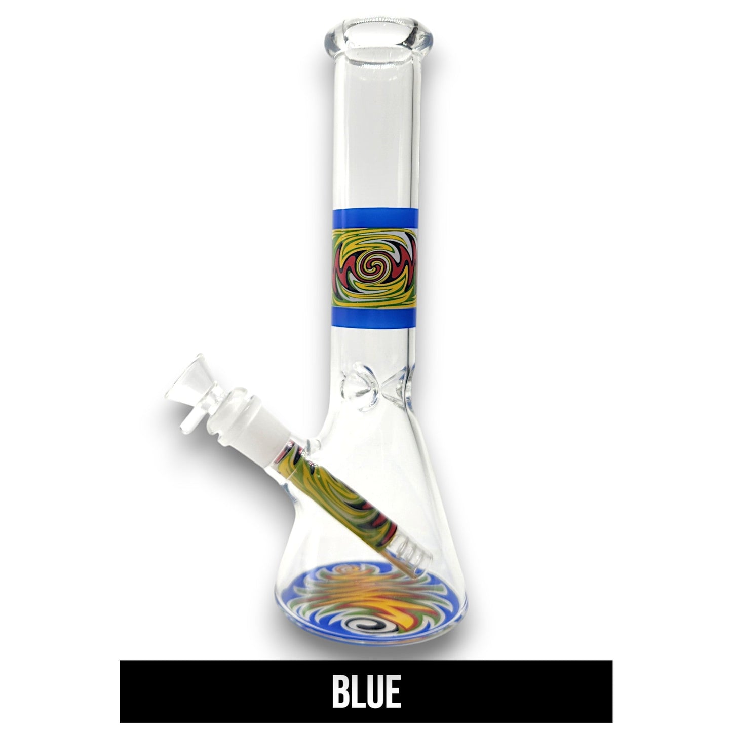 10" Orange Color Swirl Beaker Bong
