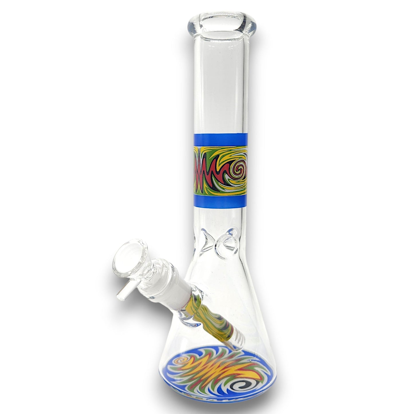 10" Orange Color Swirl Beaker Bong