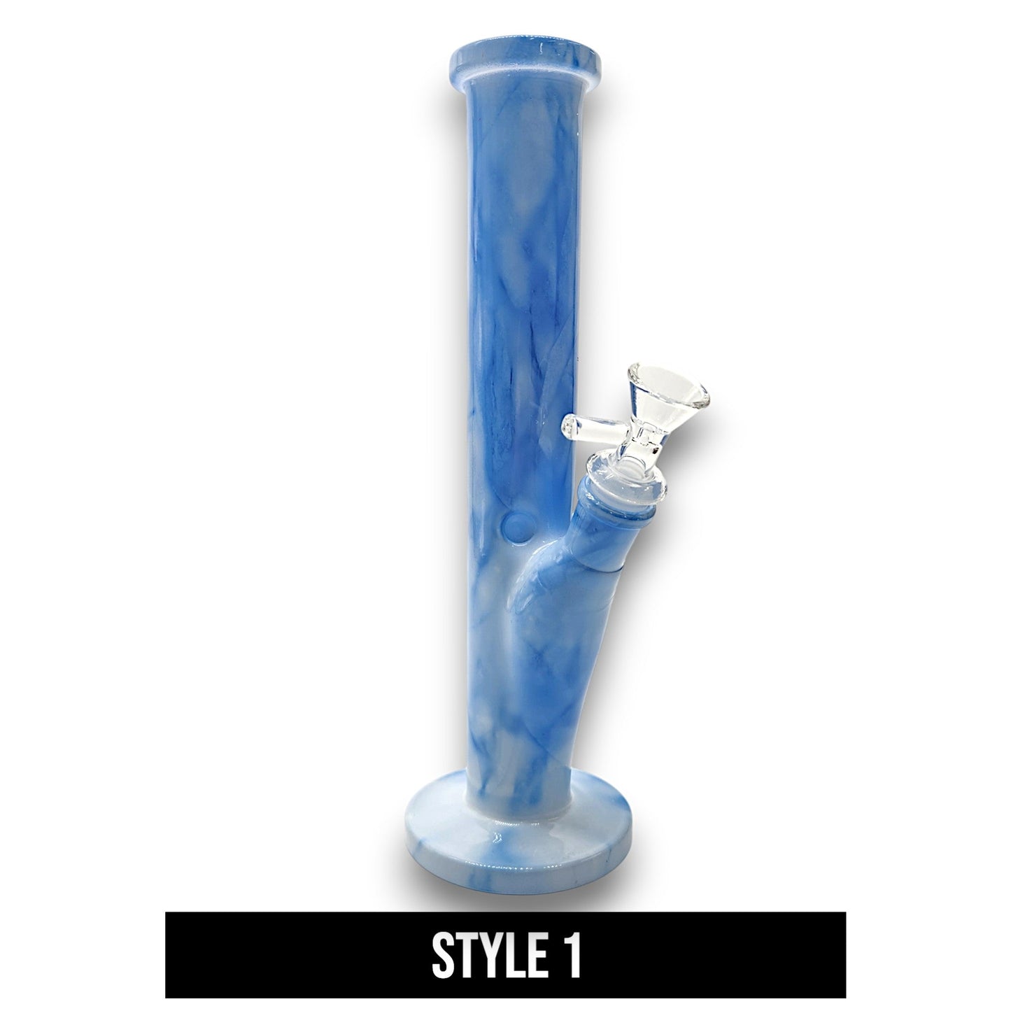10.5" Marble Straight Tube Glass Bong
