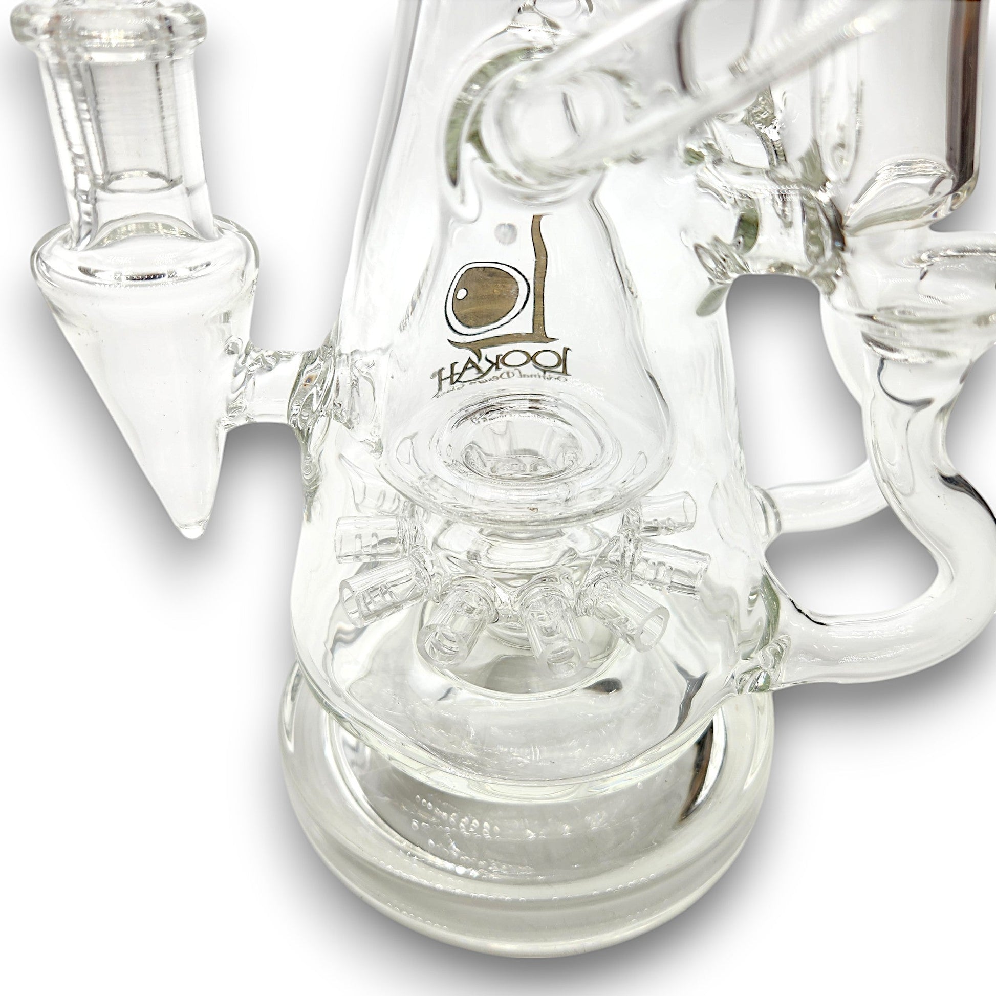 11" Lookah Pyramid Sprinkler Perc Double Barrel Recycler Bong