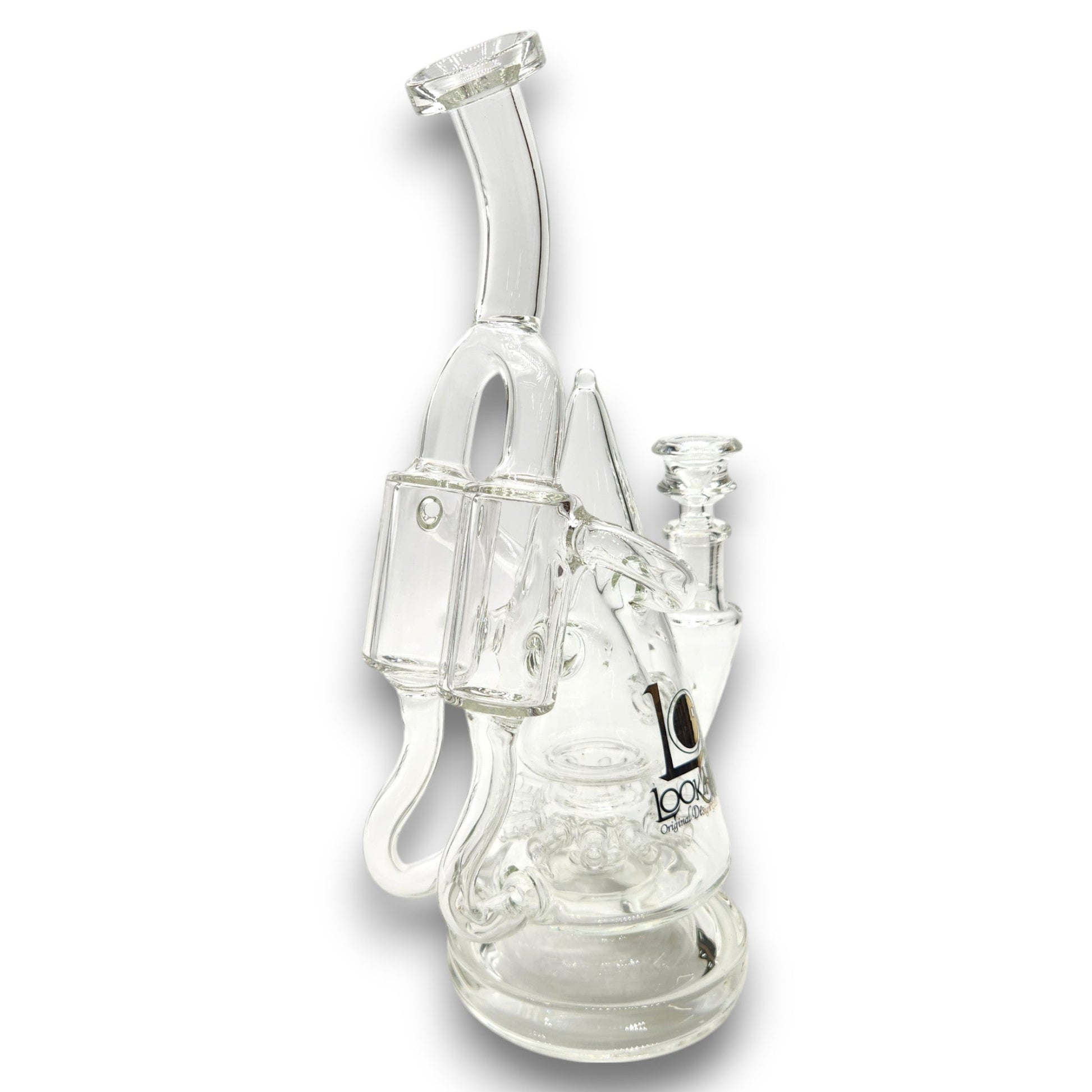11" Lookah Pyramid Sprinkler Perc Double Barrel Recycler Bong
