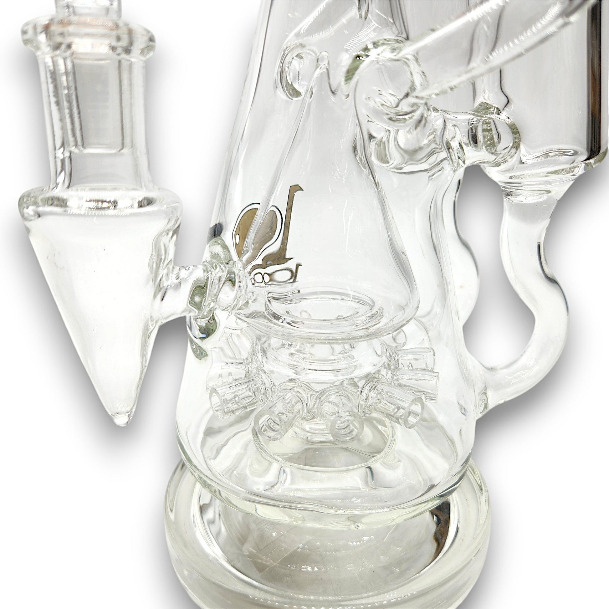 11" Lookah Pyramid Sprinkler Perc Double Barrel Recycler Bong