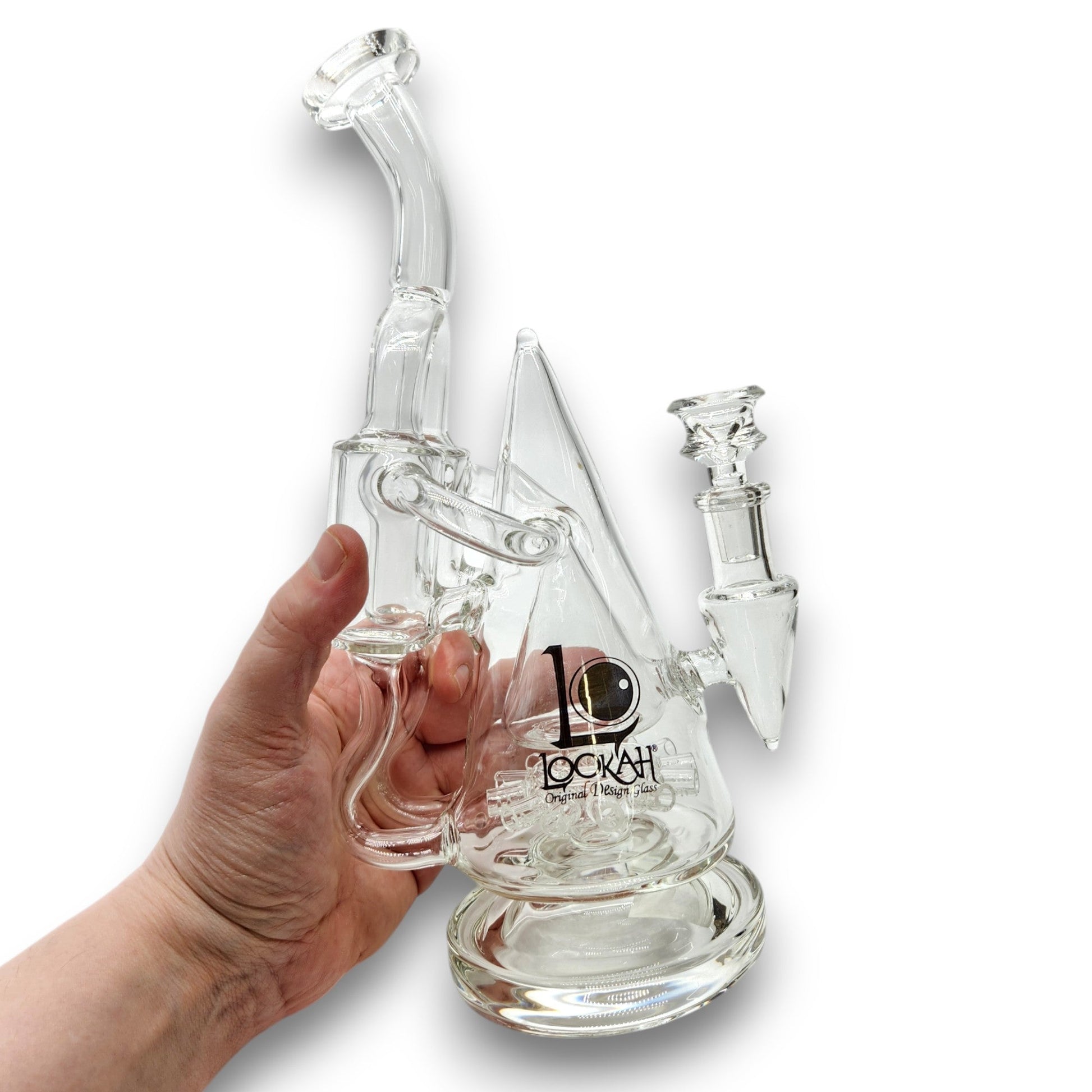11" Lookah Pyramid Sprinkler Perc Double Barrel Recycler Bong