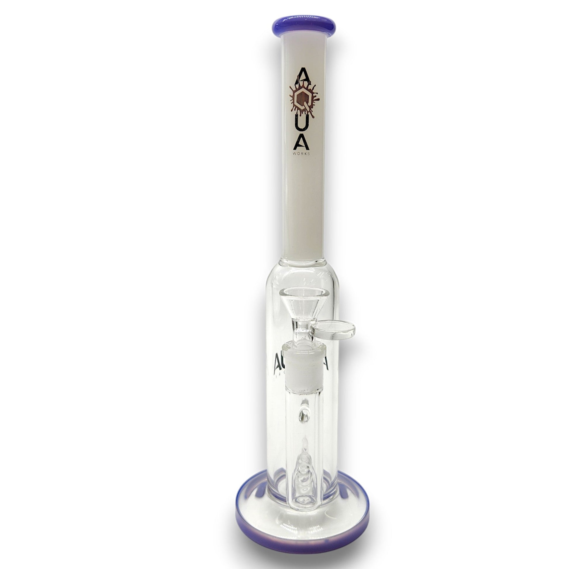 12" Aqua Works Inline Perc Straight Tube Bong