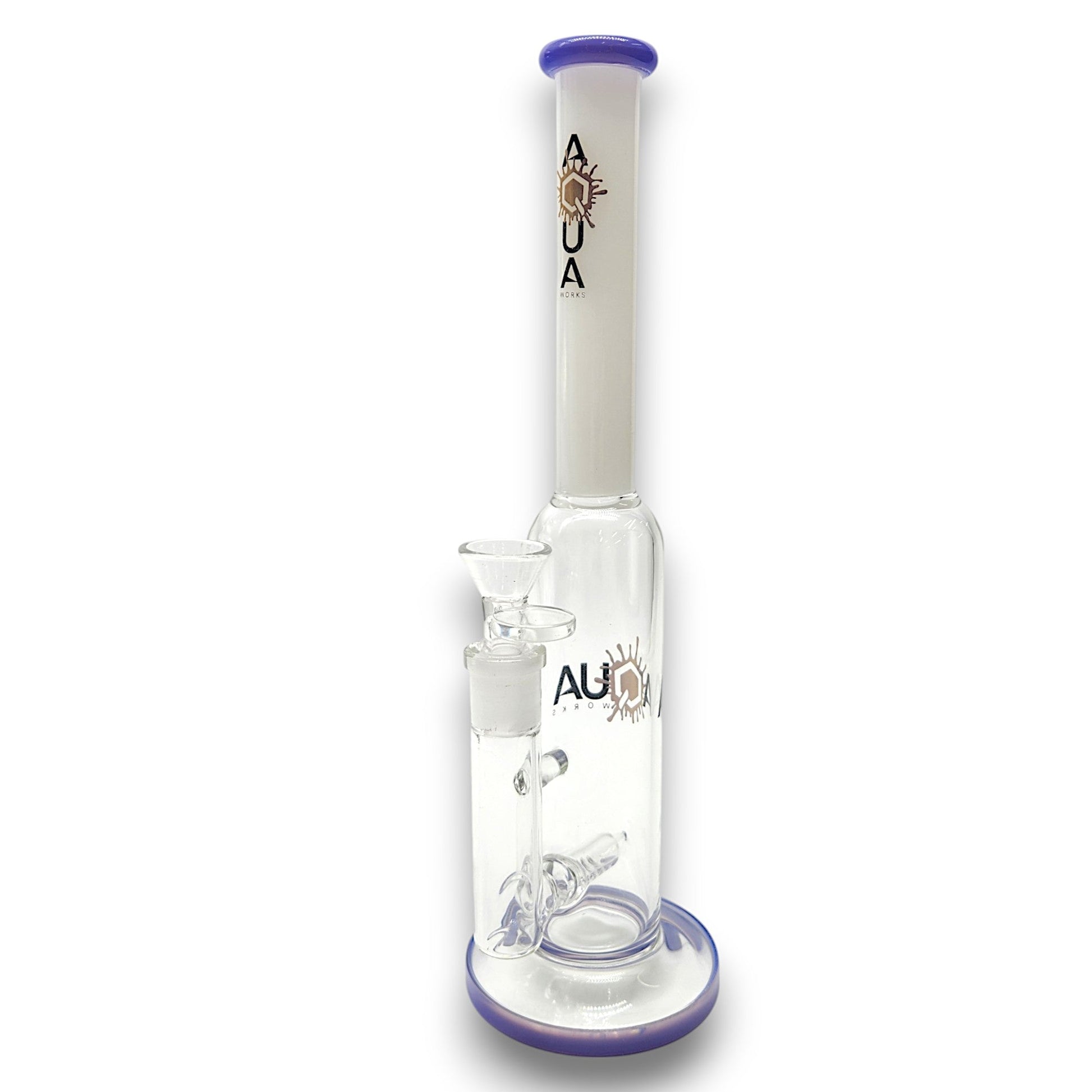 12" Aqua Works Inline Perc Straight Tube Bong