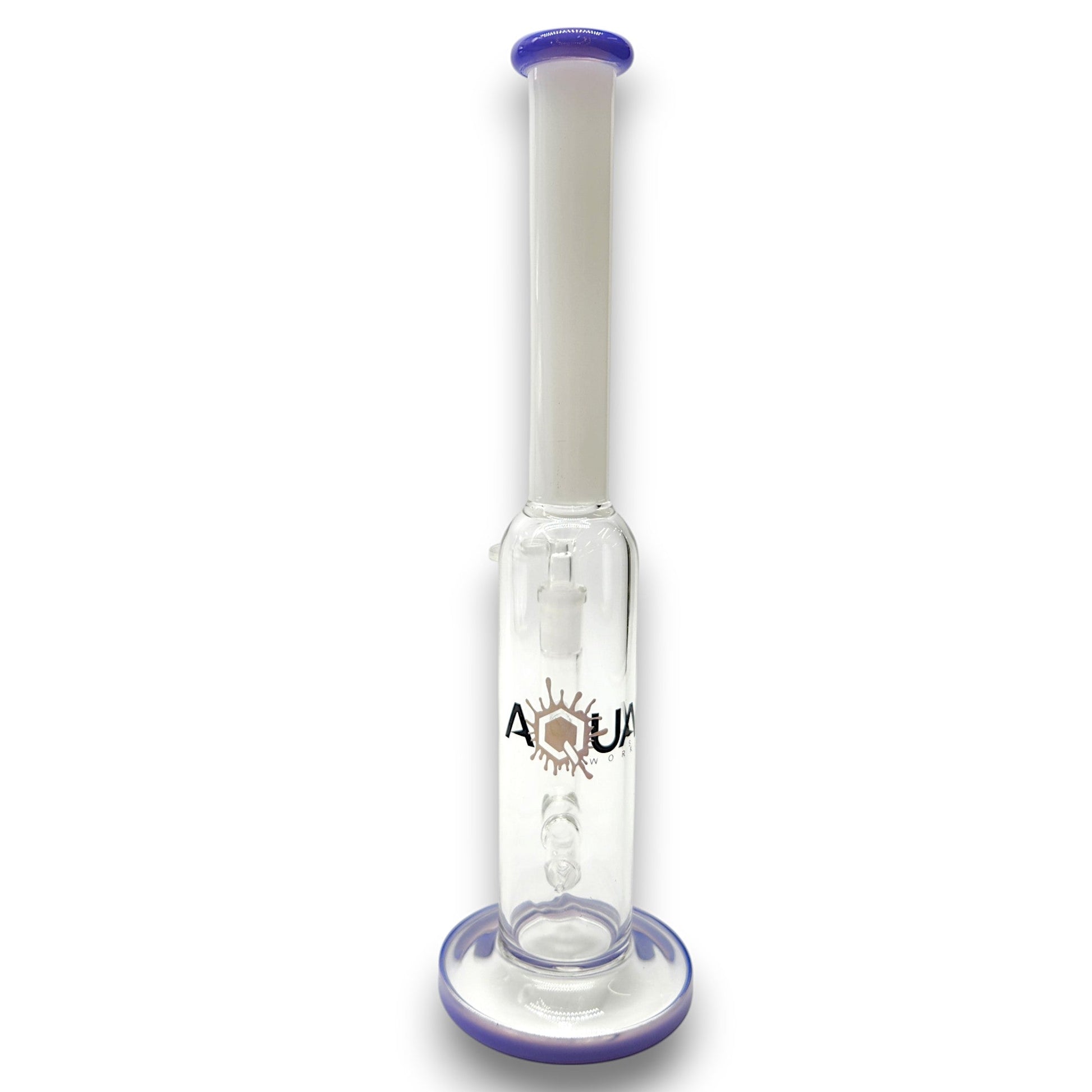 12" Aqua Works Inline Perc Straight Tube Bong