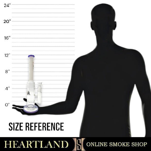 12" Aqua Works Inline Perc Straight Tube Bong