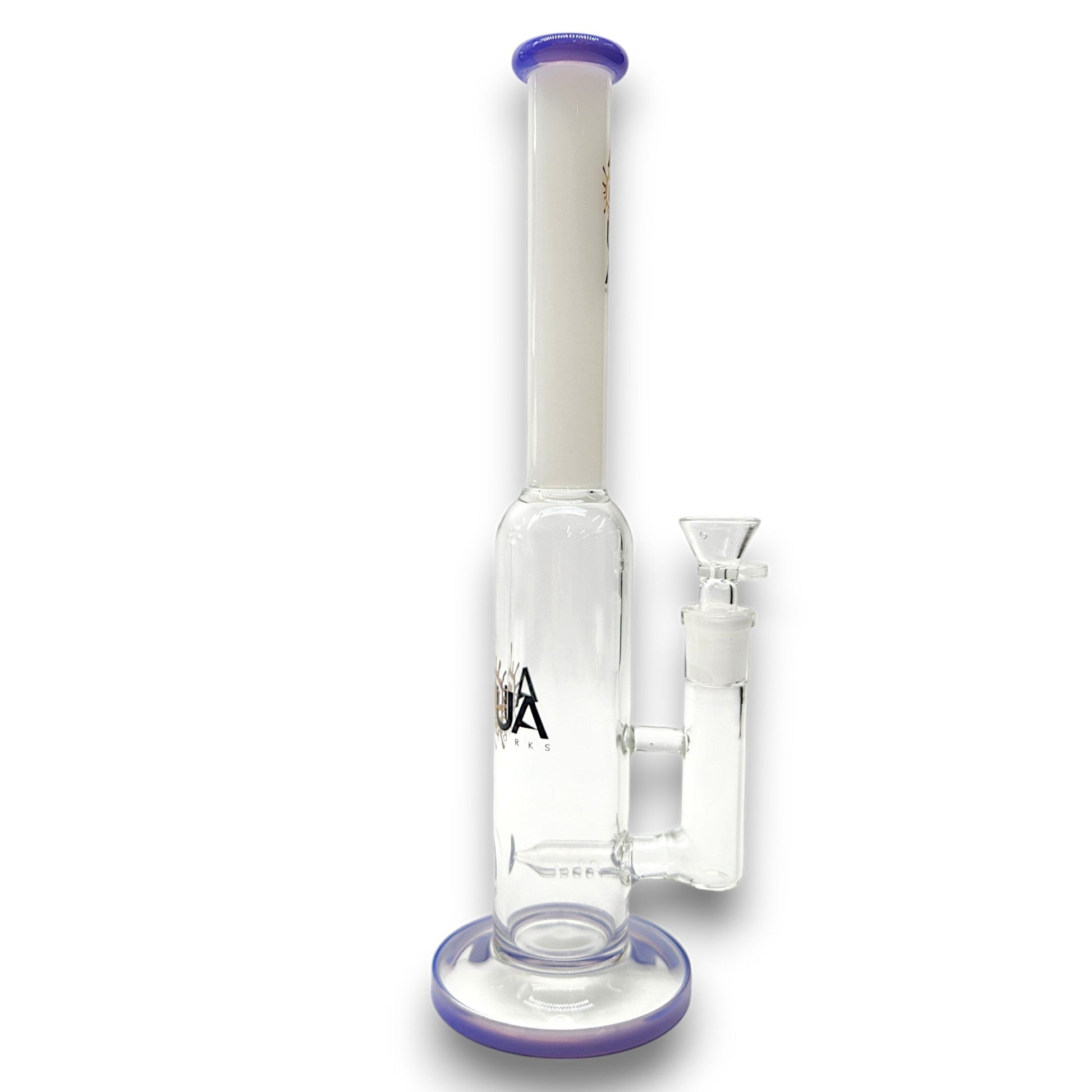 12" Aqua Works Inline Perc Straight Tube Bong