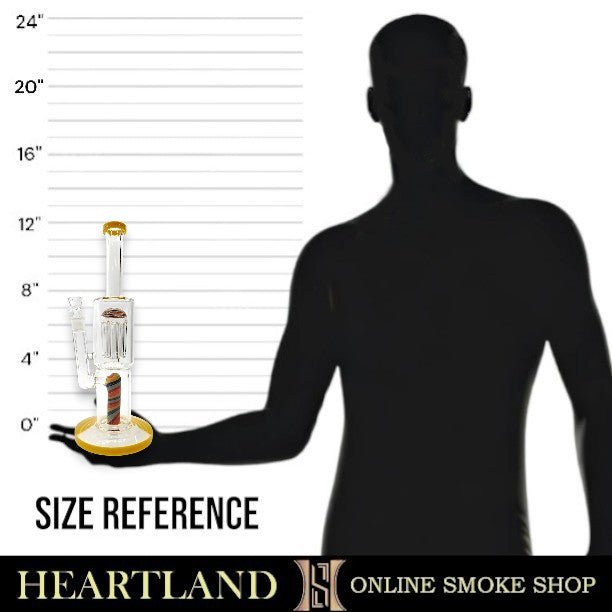 12" Barber Color Swirl Tree Percolator Barrel Bong