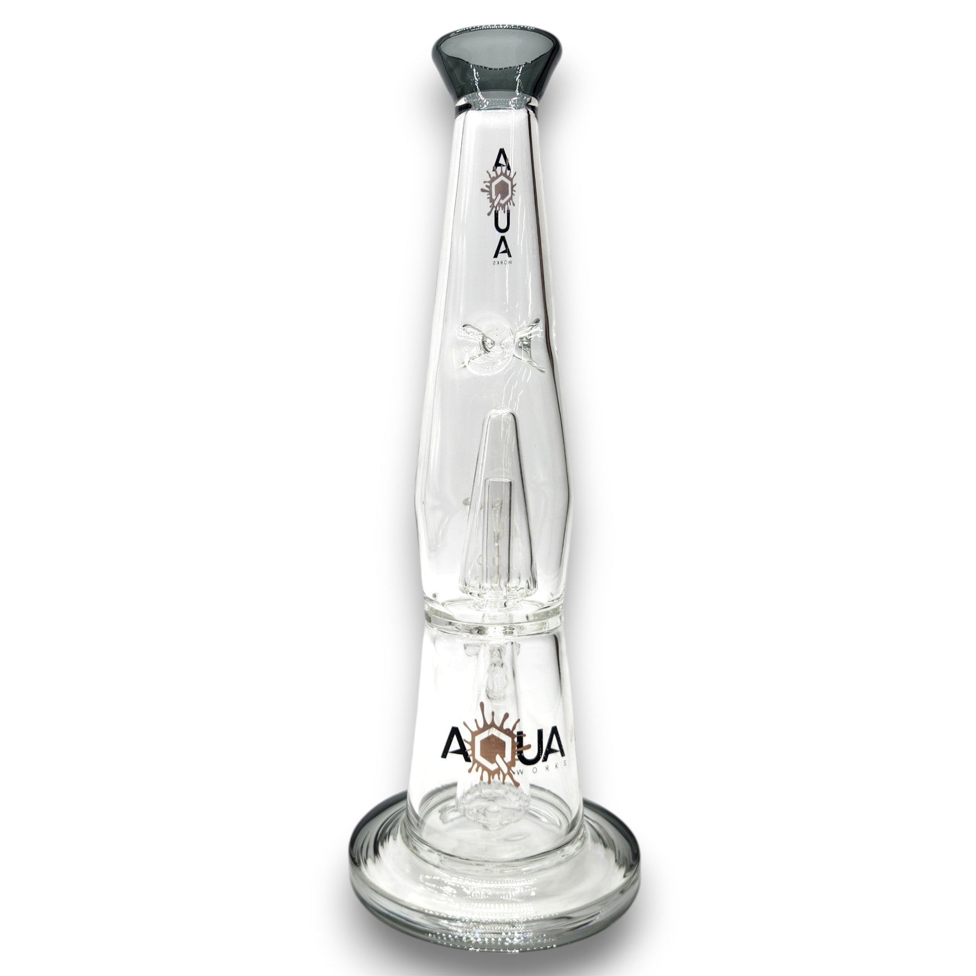 13" Aqua Works Showerhead Perc Cone Straight Tube Bong