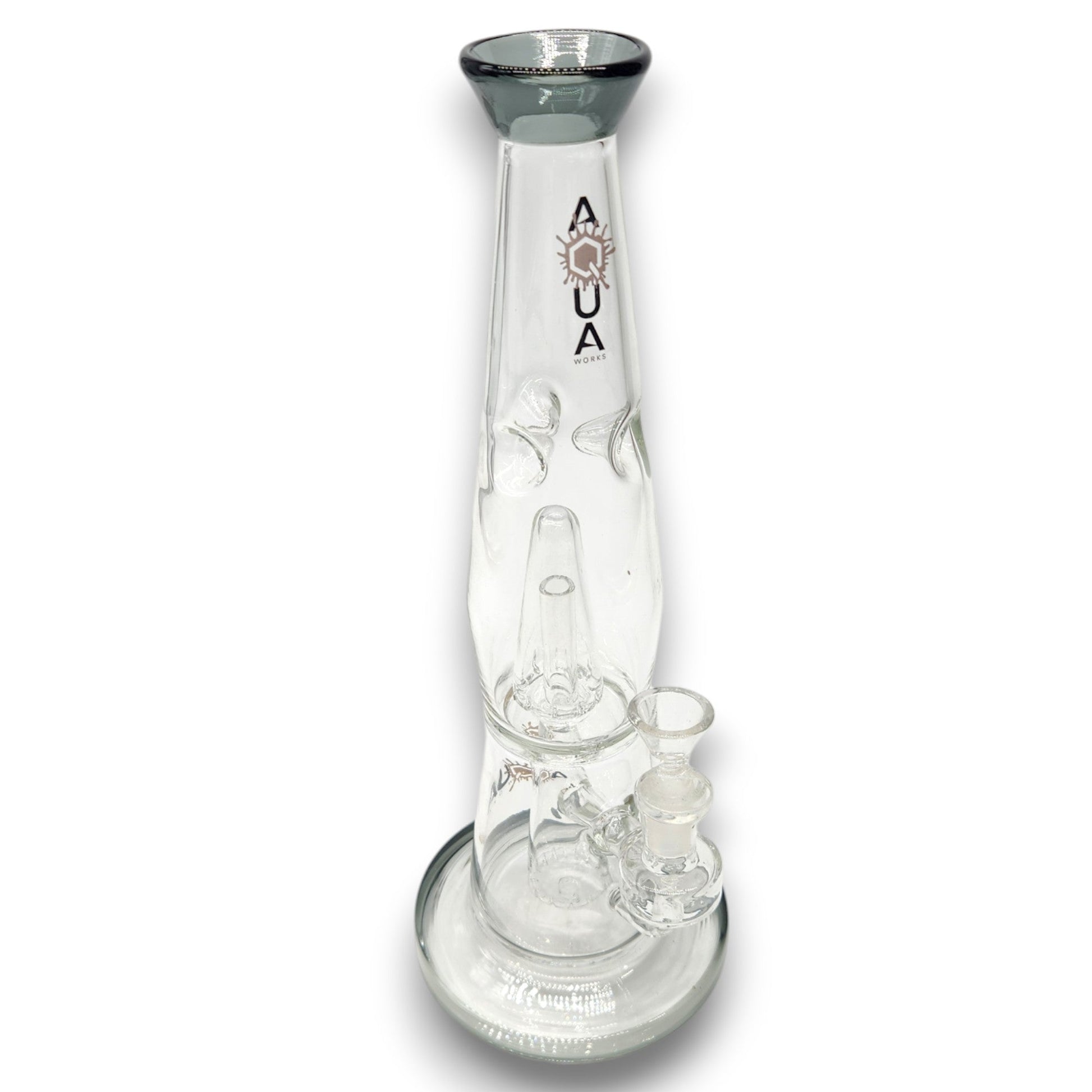 13" Aqua Works Showerhead Perc Cone Straight Tube Bong