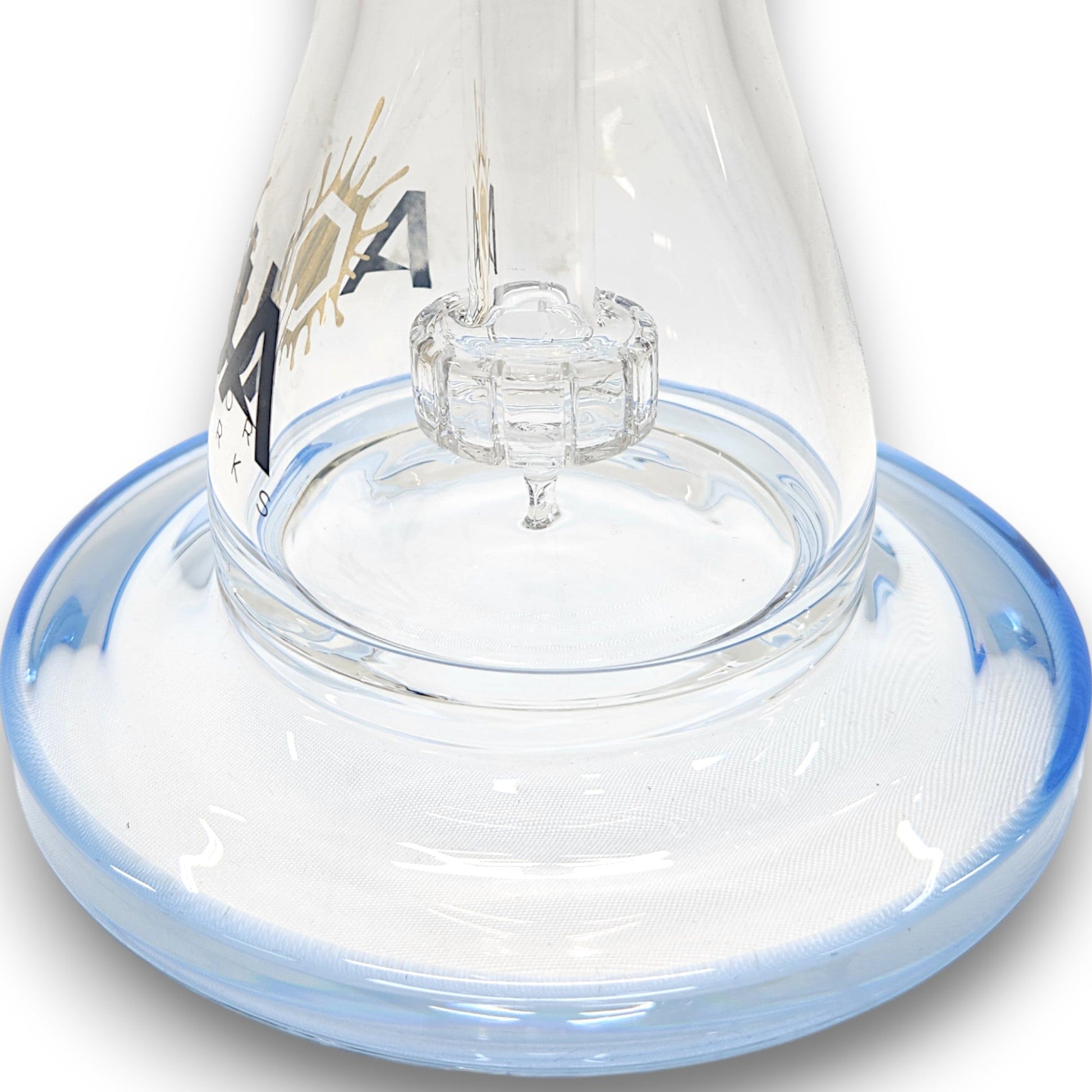 13" Aqua Works Showerhead Perc Cone Straight Tube Bong