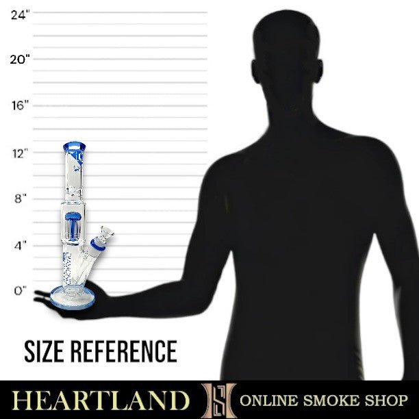 13" Diamond Glass Tree Percolator Straight Tube Bong
