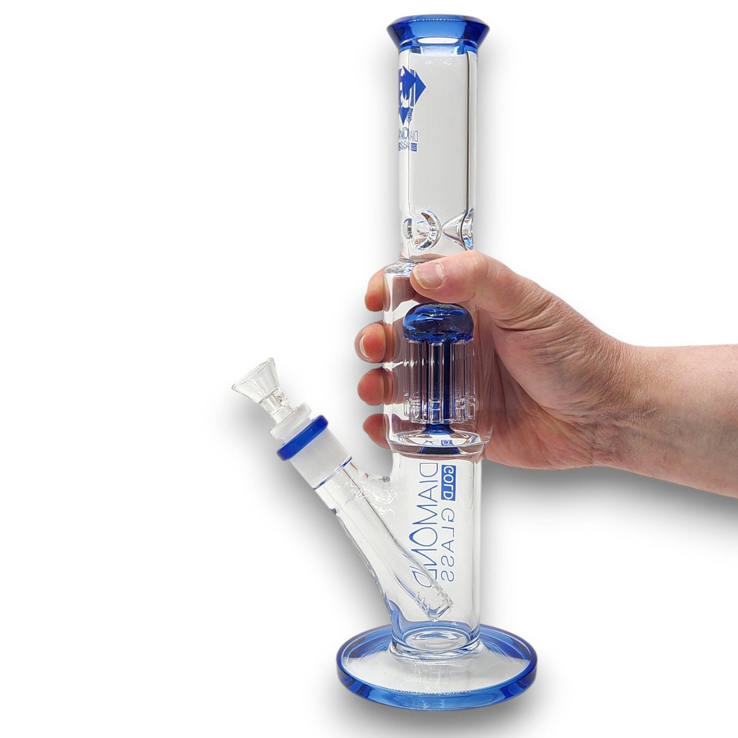 13" Diamond Glass Tree Percolator Straight Tube Bong