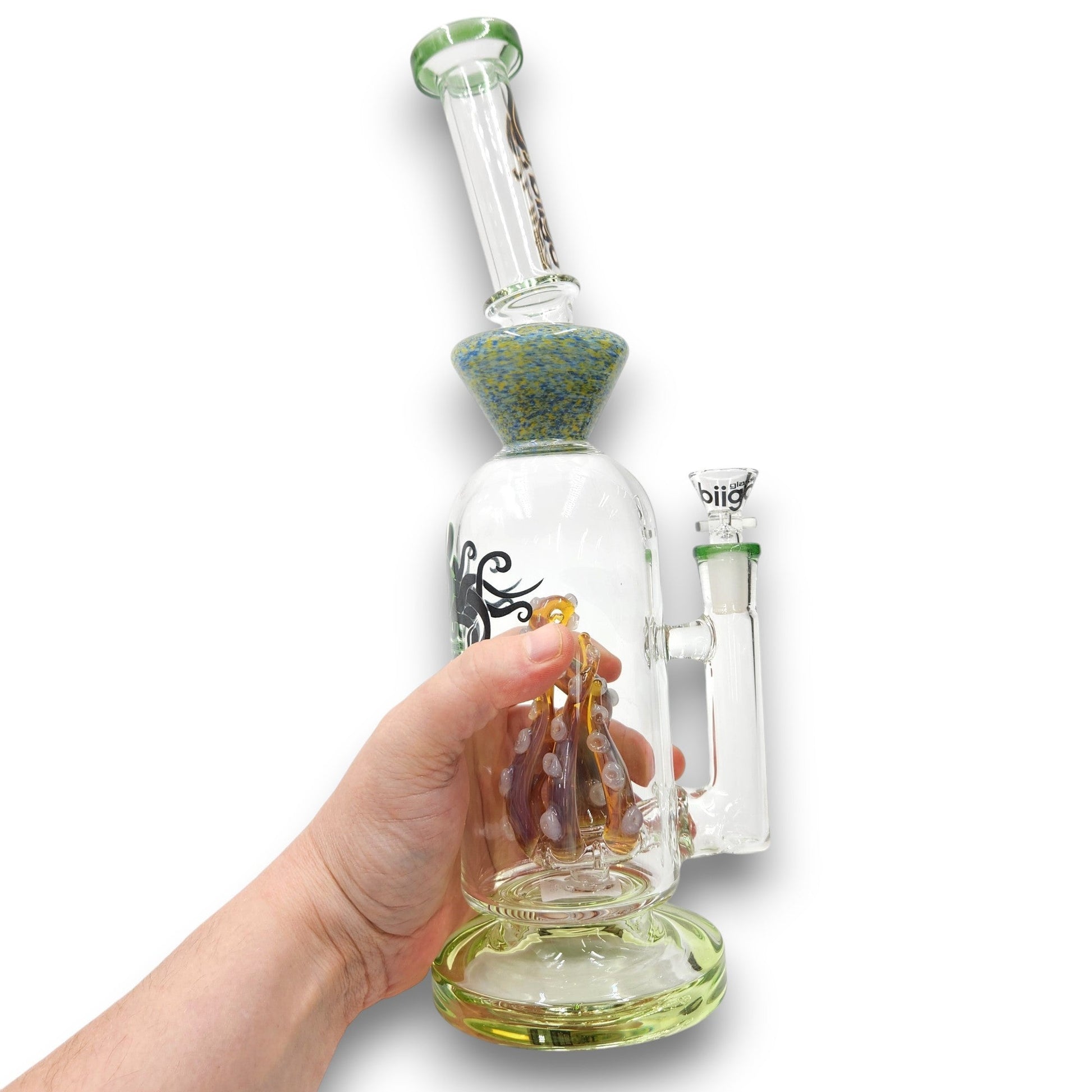 14" Biigo Glass Kraken Octopus Circ Perc Bong