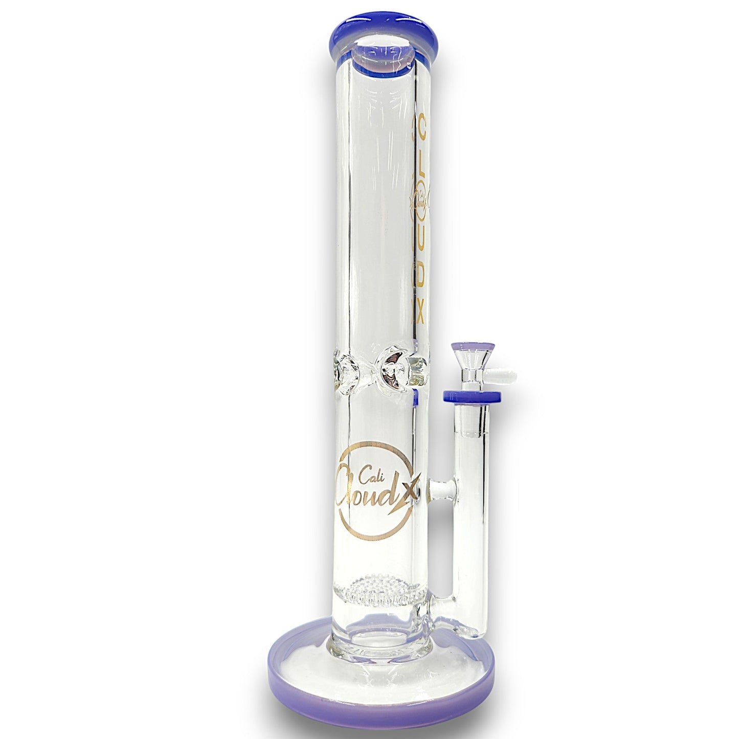 14" Cali CloudX Thick Straight Tube Single Honeycomb Perc Bong