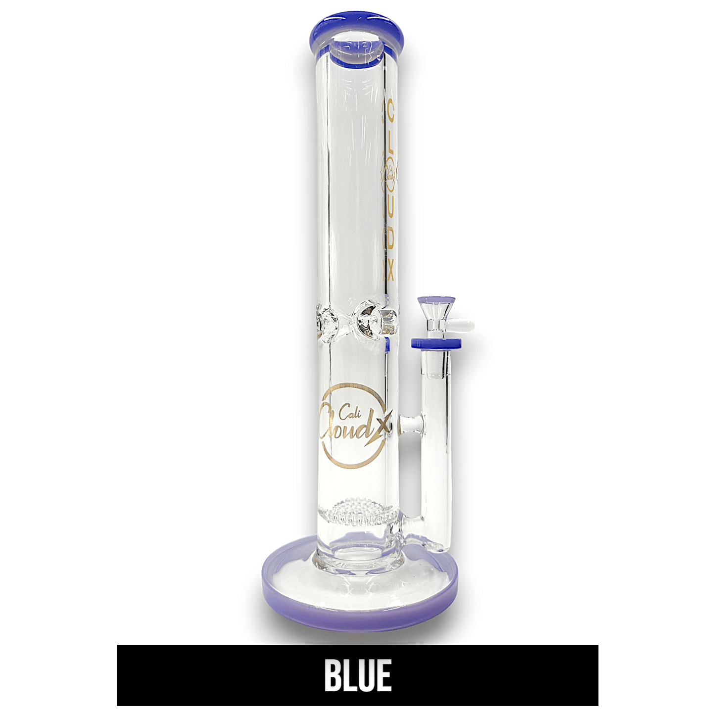 14" Cali CloudX Thick Straight Tube Single Honeycomb Perc Bong