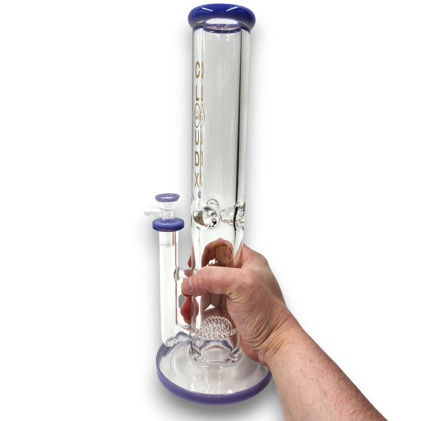 14" Cali CloudX Thick Straight Tube Single Honeycomb Perc Bong