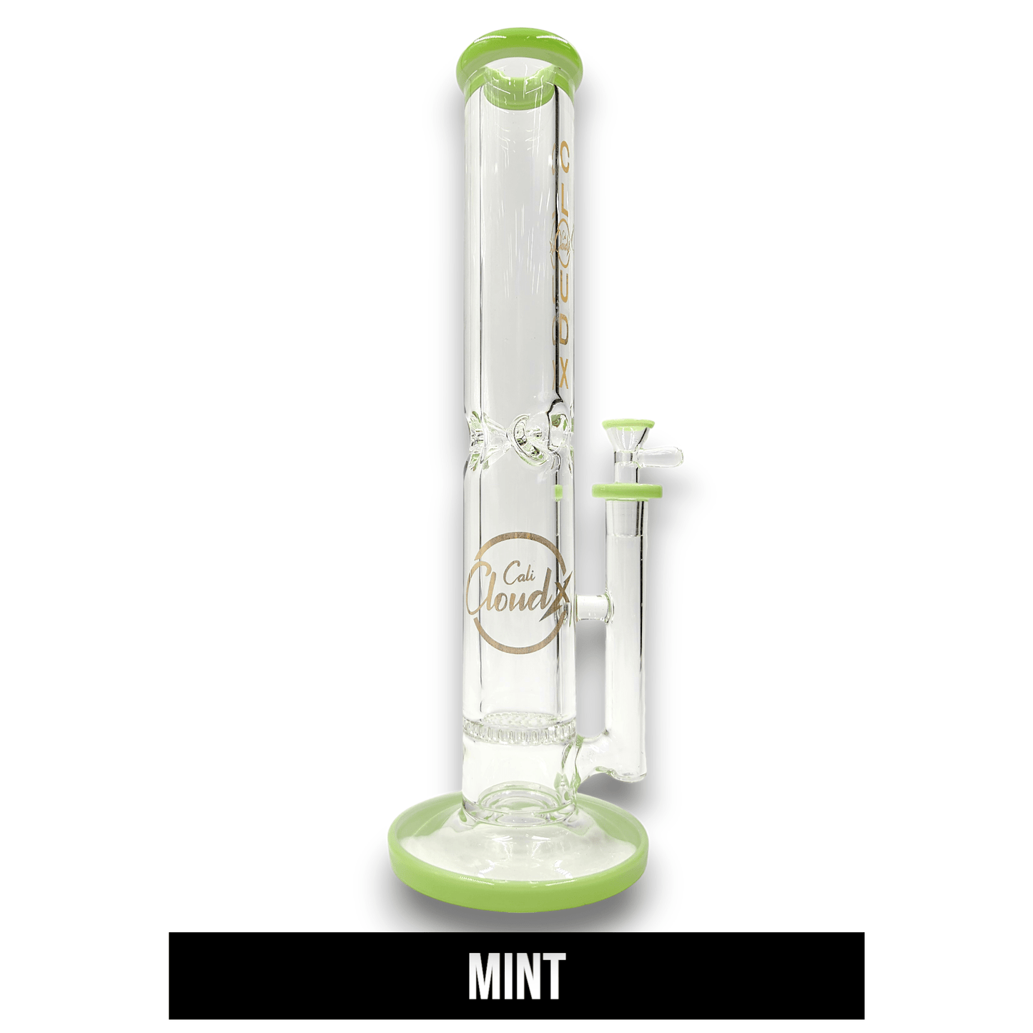 14" Cali CloudX Thick Straight Tube Single Honeycomb Perc Bong
