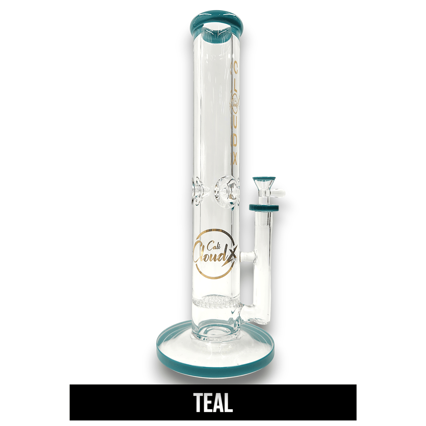 14" Cali CloudX Thick Straight Tube Single Honeycomb Perc Bong