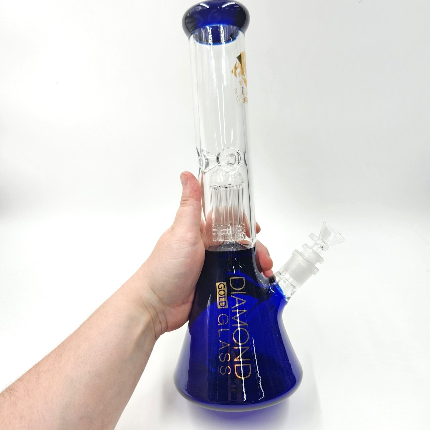 14" Diamond Glass Colored Tree Percolator Beaker Bong