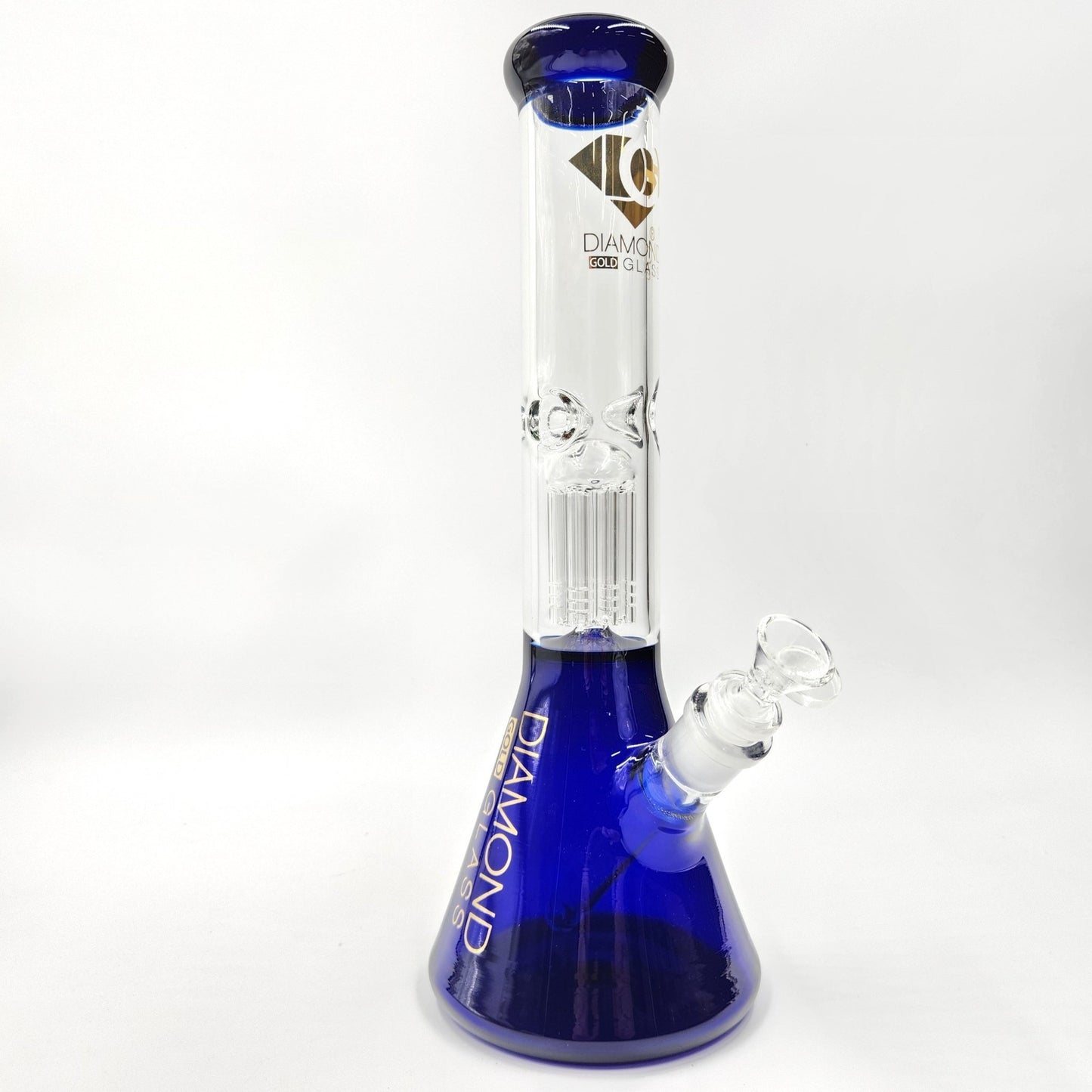 14" Diamond Glass Colored Tree Percolator Beaker Bong