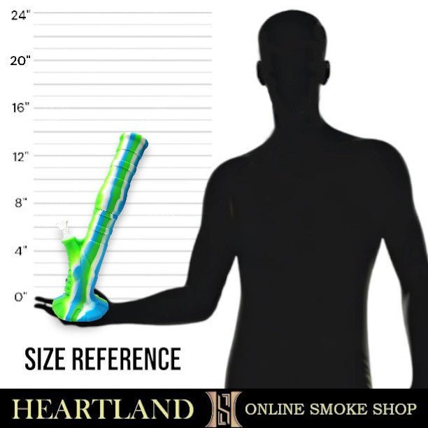 14" Silicone Leaning Straight Tube Bong
