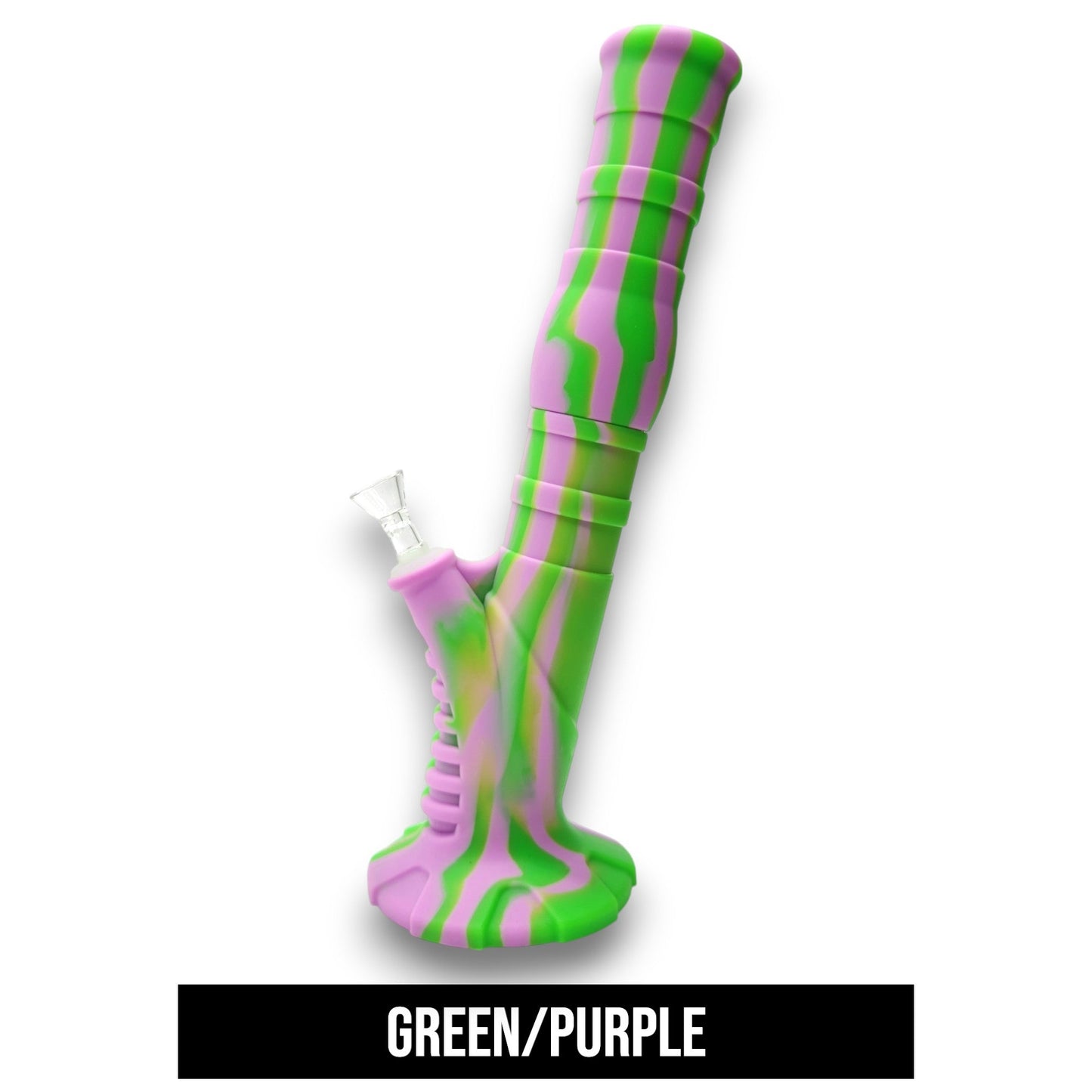 14" Silicone Leaning Straight Tube Bong