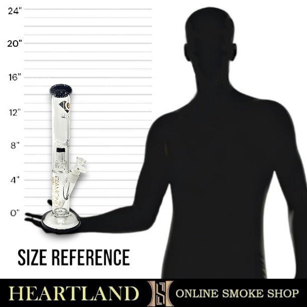15" Diamond Glass Matrix Showerhead Perc Straight Tube Bong