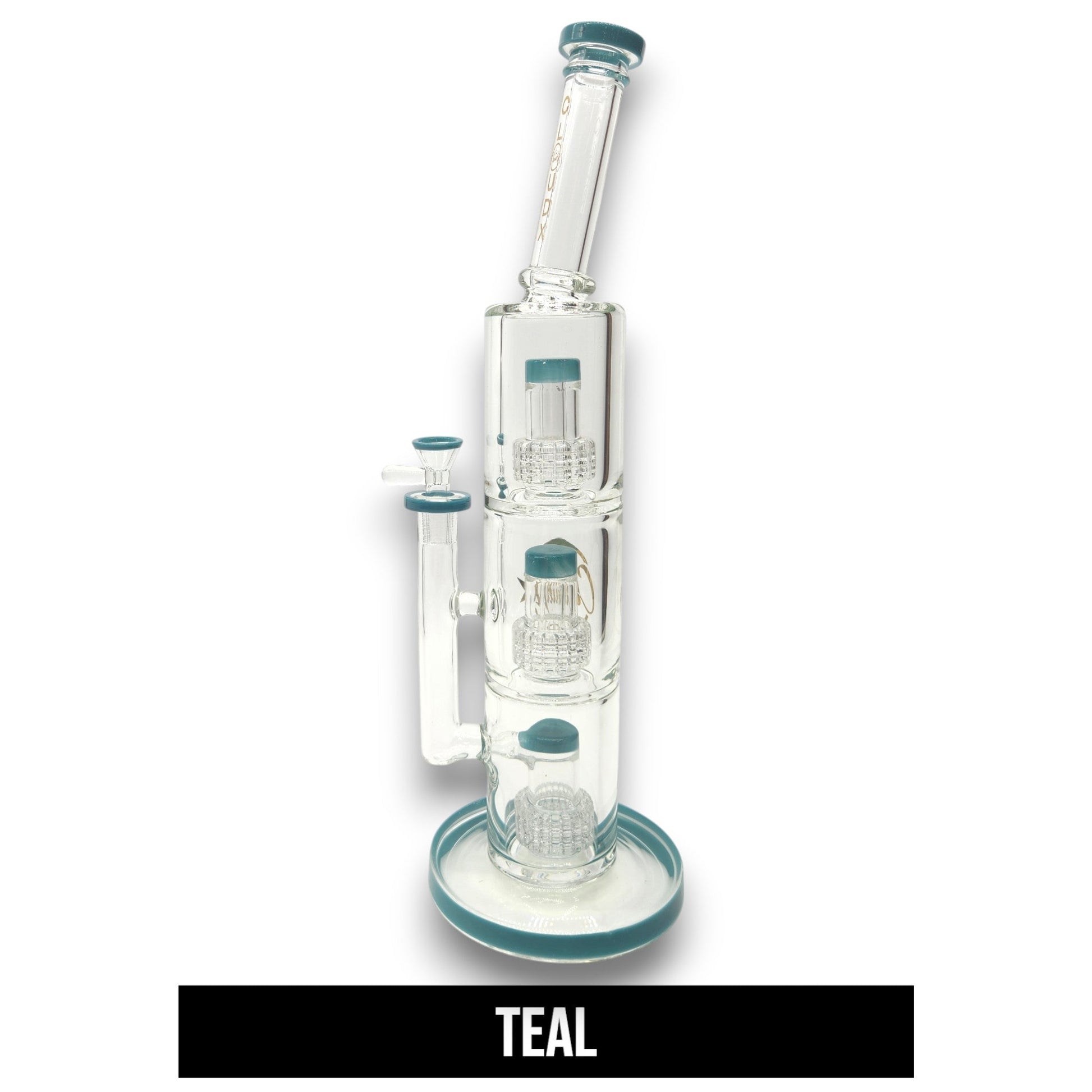 16" Cali CloudX 9mm Triple Matrix Showerhead Perc Straight Tube Bong