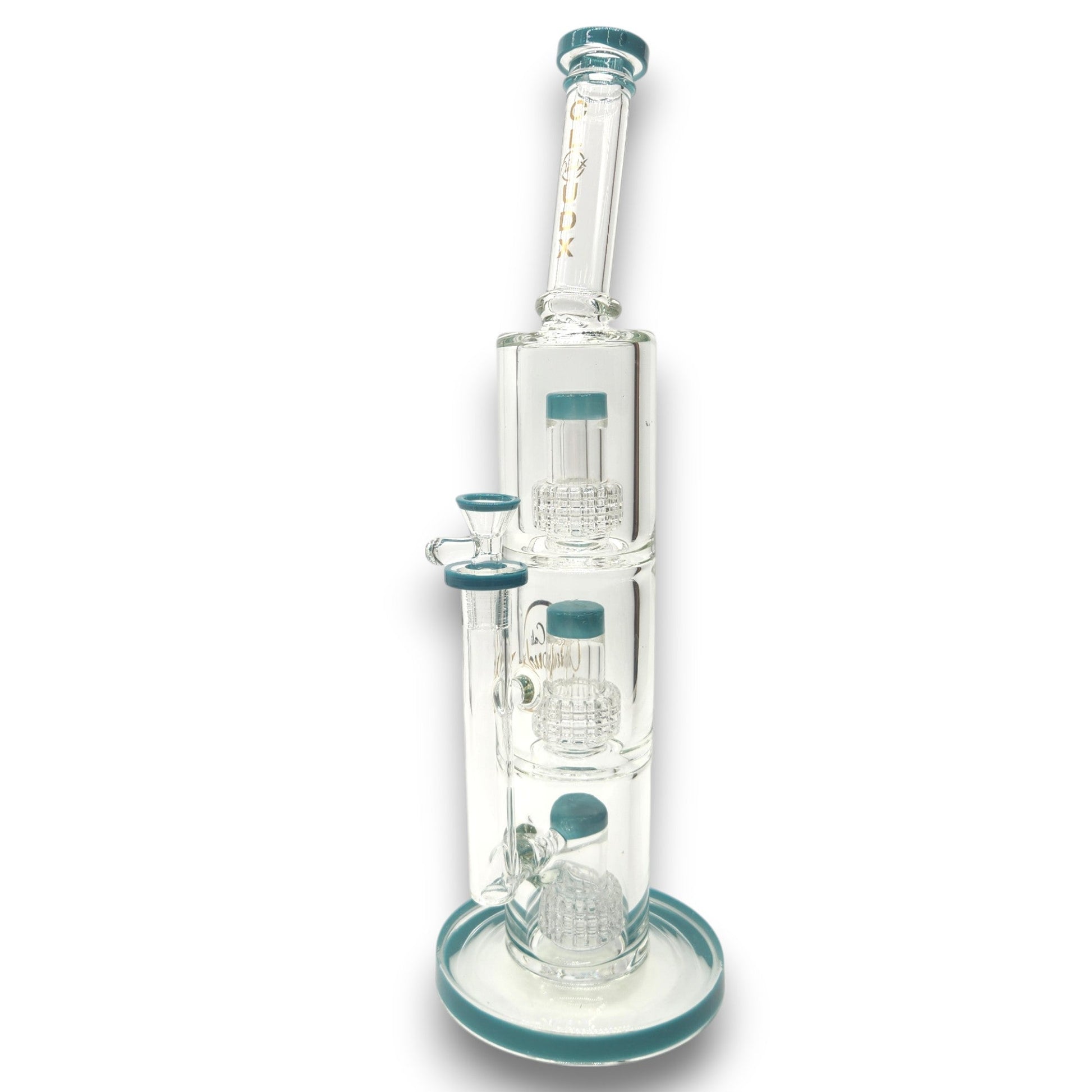 16" Cali CloudX 9mm Triple Matrix Showerhead Perc Straight Tube Bong