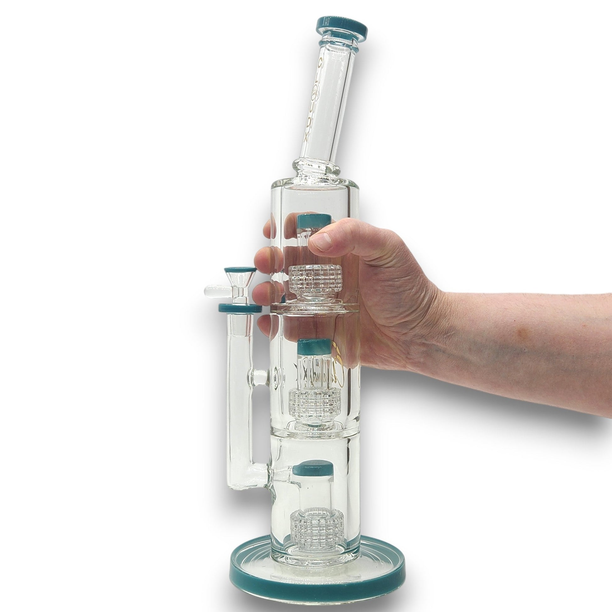 16" Cali CloudX 9mm Triple Matrix Showerhead Perc Straight Tube Bong