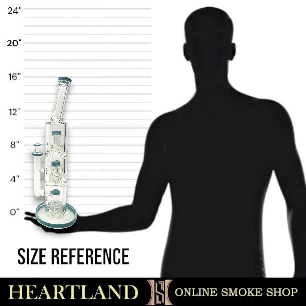 16" Cali CloudX 9mm Triple Matrix Showerhead Perc Straight Tube Bong