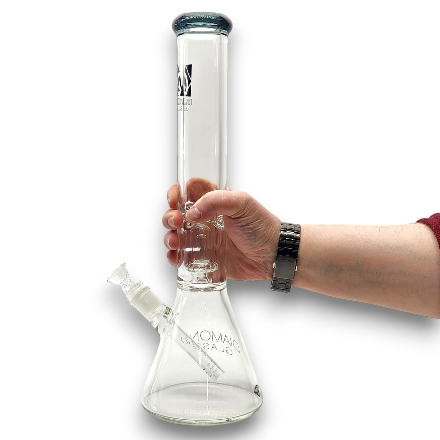 16" Diamond 7mm Heavy Duty Showerhead Perc Beaker Bong