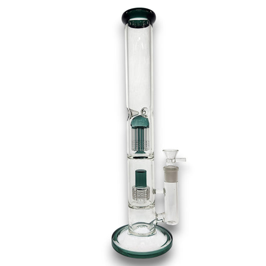 16" Heavy Duty Straight Tube Tree & Showerhead Percolator Bong
