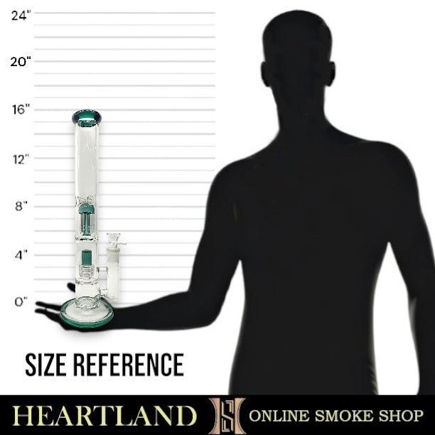 16" Heavy Duty Straight Tube Tree & Showerhead Percolator Bong
