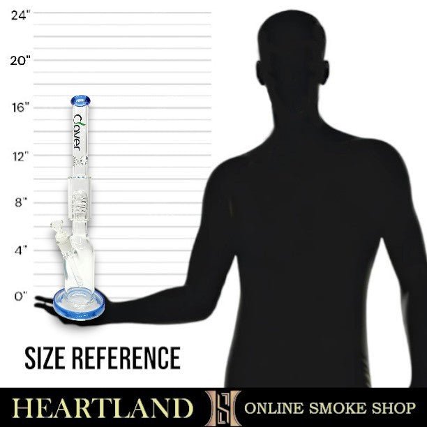 17" Clover Glass Showerhead Percolator Bong