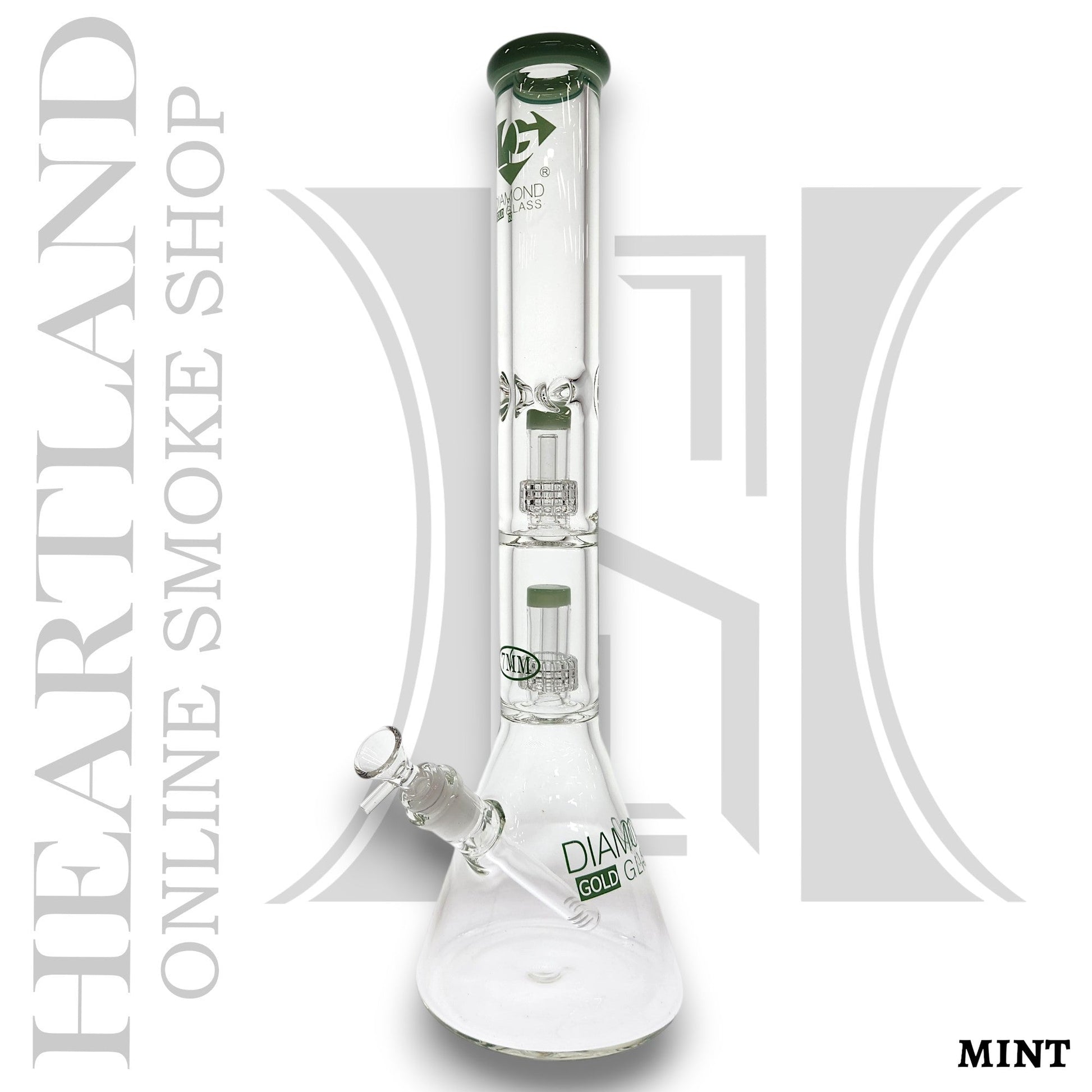 18" Diamond 7mm Heavy Duty Matrix Showerhead Percolator Beaker Bong
