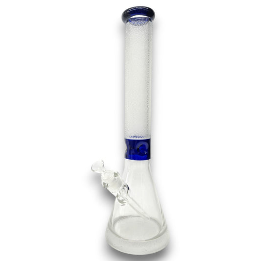 18" Heavy Duty Star Etched Glass Design Beaker Bong